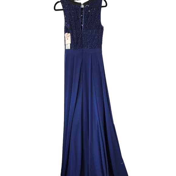 Review long formal dress Broadway Blue gown maxi size 6 - Picture 3 of 14